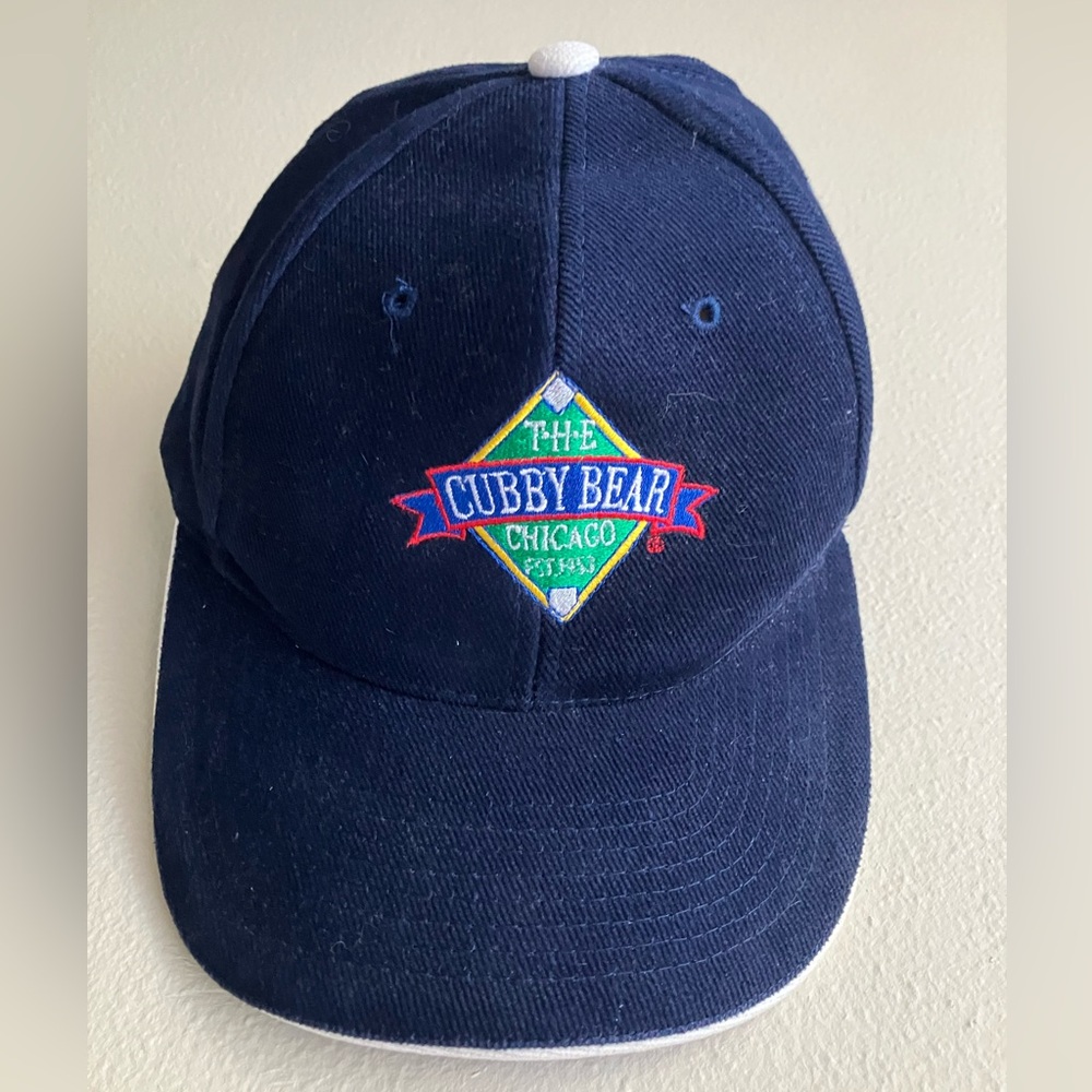 Vintage Nissun Cubby Bear Bar Hat Chicago Cubs Wrigleyville Baseball Adjustable
